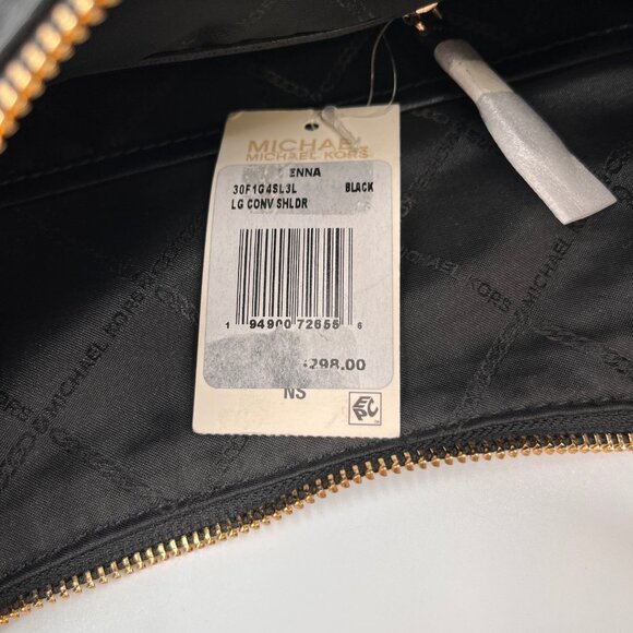 Michael Kors Sienna Large Pebbled Leather Shoulder Bag Black Convertible Strap - Picture 11 of 14